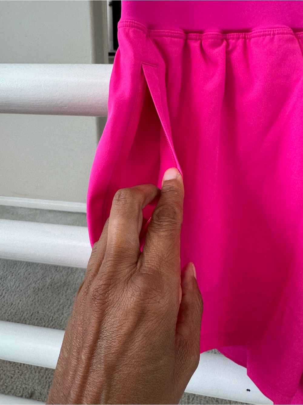 High-Rise Women's Athletic Shorts in Vibrant Pink - Picture 5 of 9